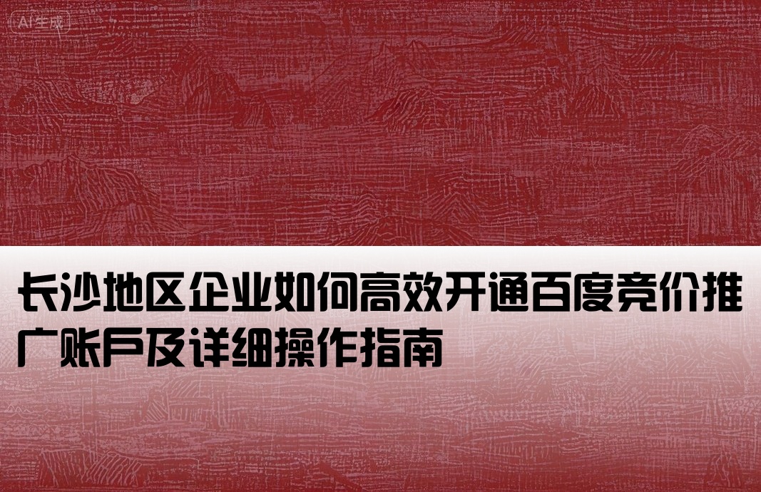 长沙百度竞价怎么开户