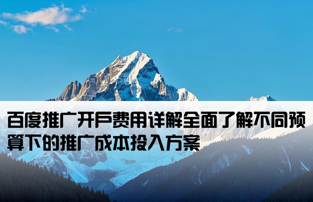 百度推广看开户多少钱
